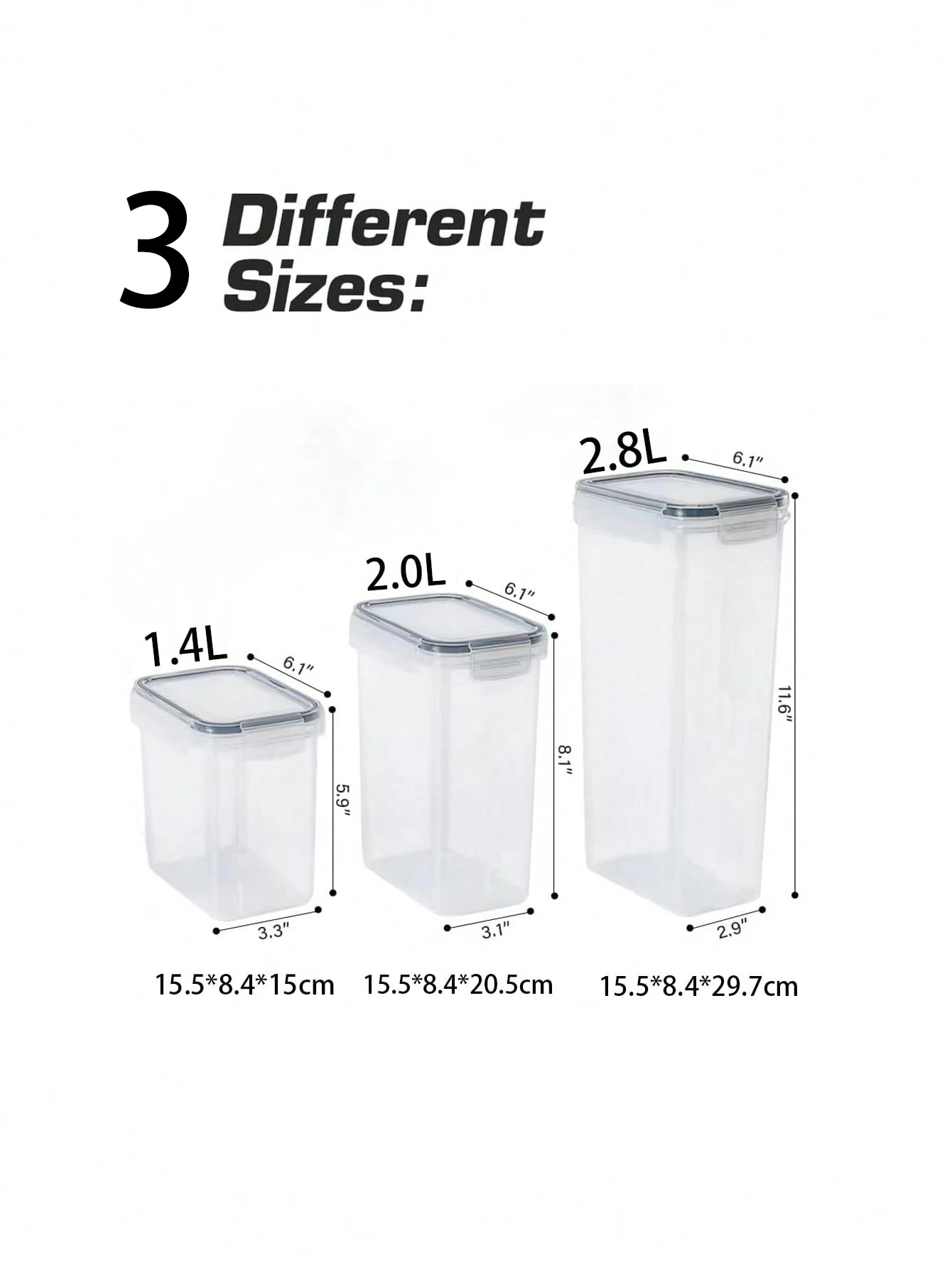 1pc-Sealed food storage container with lid,used in the kitchen for food storage and organization, grain, flour, sugar containers