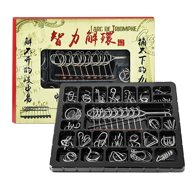 Klasyczne łamigłówki 3D z Puzzle metalowe umysłem dla dorosłych zabawki dla dzieci rozplątane żelazne łącze odblokowujące blokadę Luban Lock — zdjęcie 2