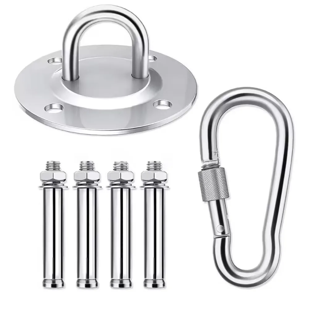 High-Strength Wall/Ceiling Mounting Hooks, Stainless Steel Sticking Chair Holders with Eye Plate for Secure Installations