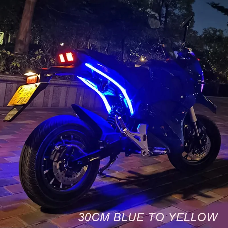 2 stks motorfiets richtingaanwijzers led-dagrijverlichting achterlicht drl waterdichte decoratie strip rem vloeiend licht