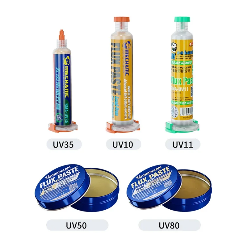 MECHANIC LEAD-Free Solder Paste UV50 UV80 UV10 Soldering Flux for Mobile Phone PC PCB SMD Chip BGA Repair Tools No-Clean Solder