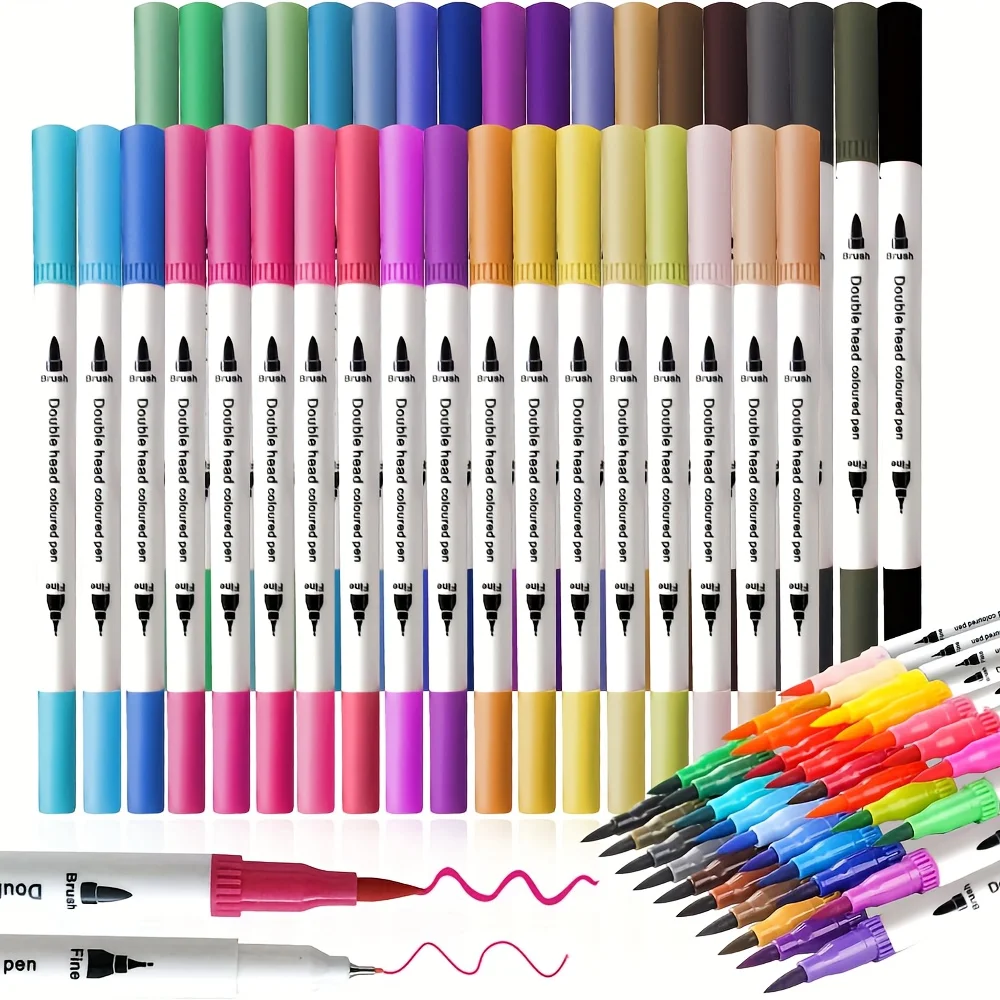 

12/24 Color Double-Head Art Marker Pen Water-Based Highlight Washable Children's Painting Graffiti School Stationery Supplies