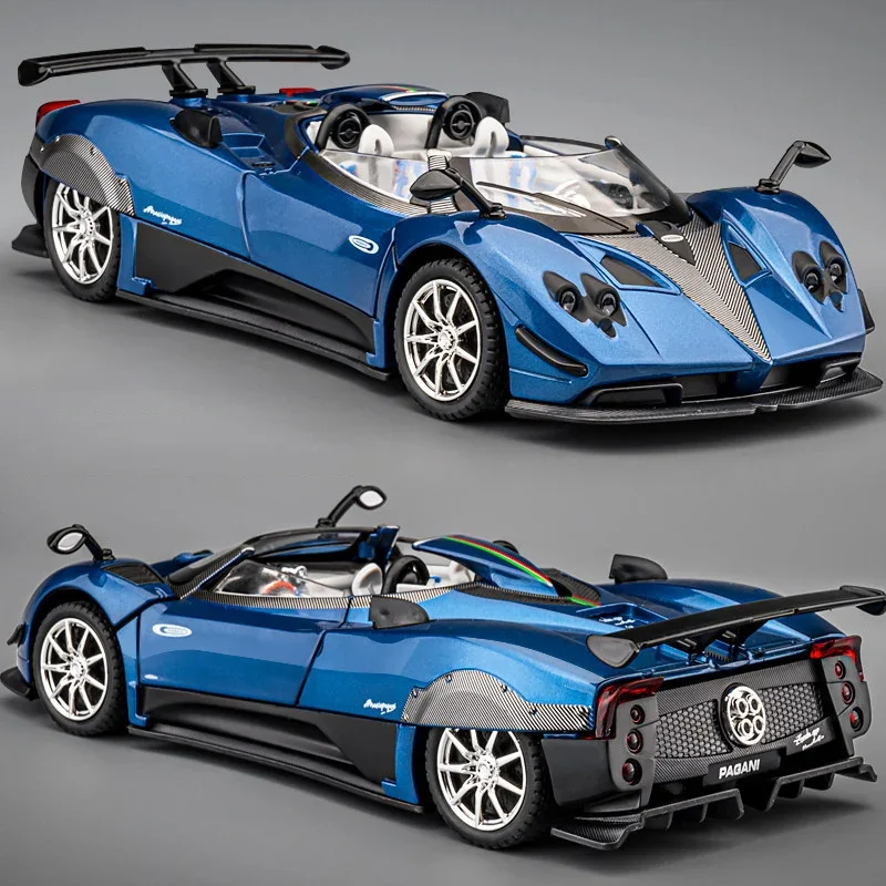

1:24 Zonda HP Barchetta Supercar Alloy Car Model Sound and Light Pull Back Children's Toy Collectibles Birthday gift