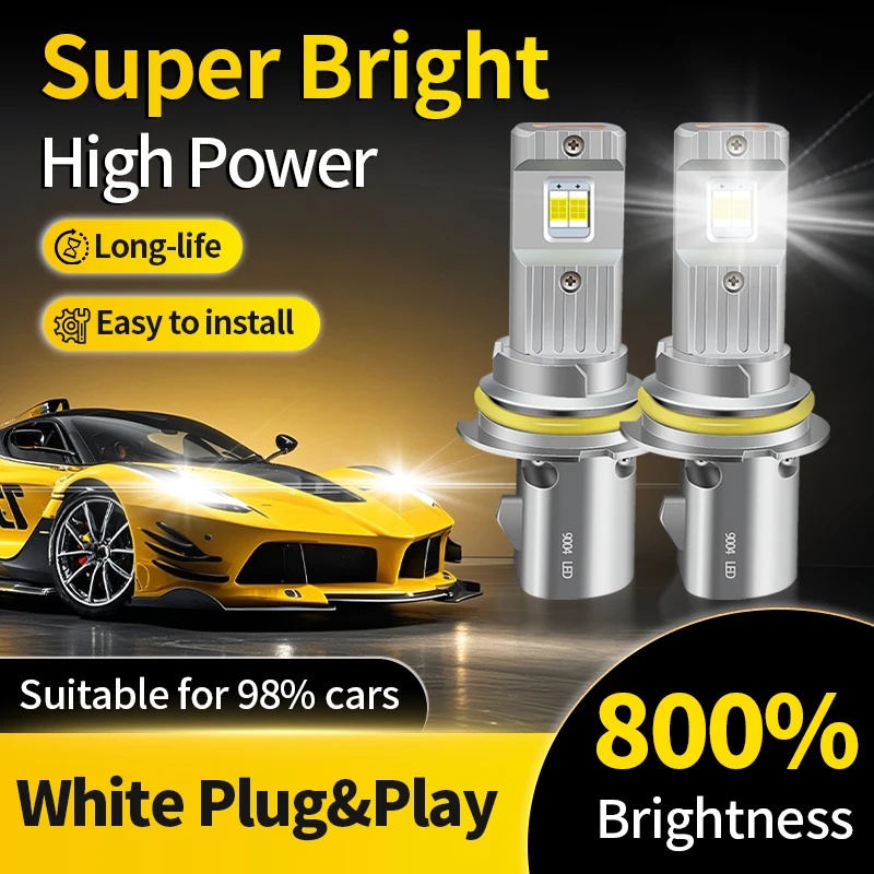 

2 шт. 30000LM HB1 светодиодные лампы для фар 40 Вт Hi/Lo Beam 9004 мощные автоматические фары 12 В автомобильные противотуманные фары для Acura/Ford/Buick