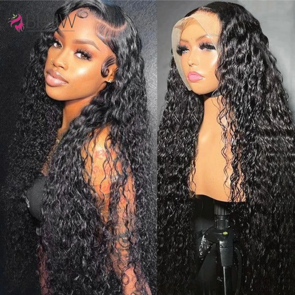 

30 Inch 13x4 Lace Front Wigs Water Wave Wig HD Transparent Lace Wigs 4x4 Human Hair Water Wave Wigs Brazilian 200% Density sale