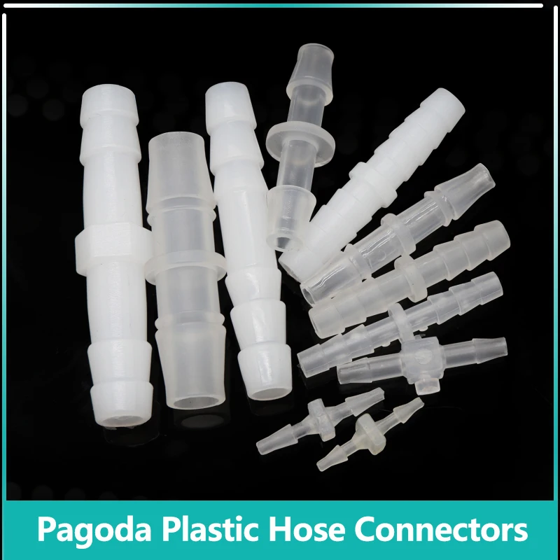 

10/20/50pcs Pagoda Plastic Hose Joint 1.6 2.4 3.2 4 4.8 5.6 6.4 8 9.5 10 mm Straight Type Accessories Pipe Hose Connector