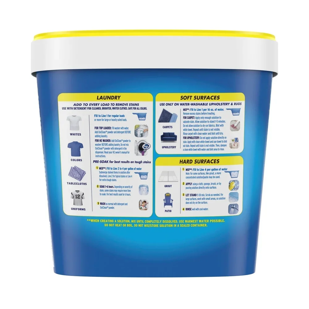 5 lb Oxygen Laundry Detergent Booster Powder Versatile Stain Remover for All Fabrics Home Carpet