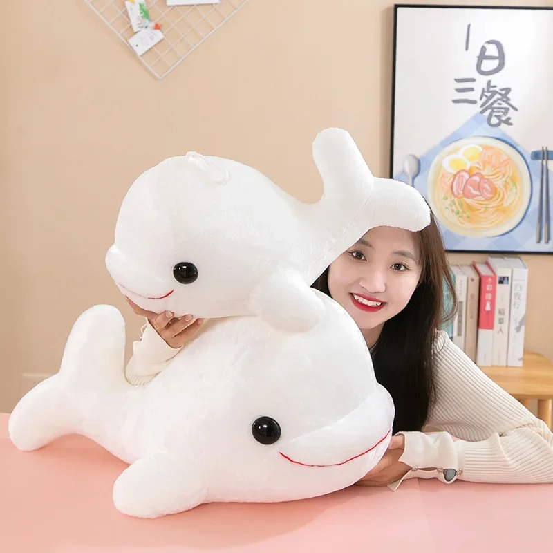 New Kawaii Stuffed Plush Beluga Toy Soft Foam Particles Cute Beluga Doll Creative Children\'s Gifts Girls Holiday Valentine Gifts