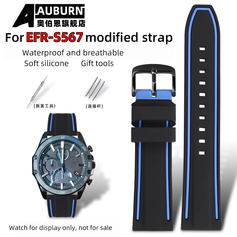 

For Casio 5619 EFR-S567YD/CPL strap modification EFRS567 watch band Ocean Heart Sport silicone strap with 22mm band accessories