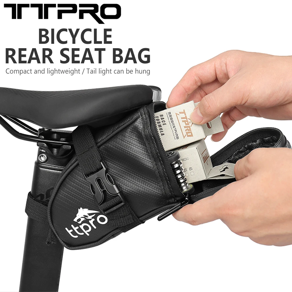 TTPRO-bolsa para asiento trasero de bicicleta, bolsa de almacenamiento impermeable para bici de montaña o carretera, accesorios para ciclismo