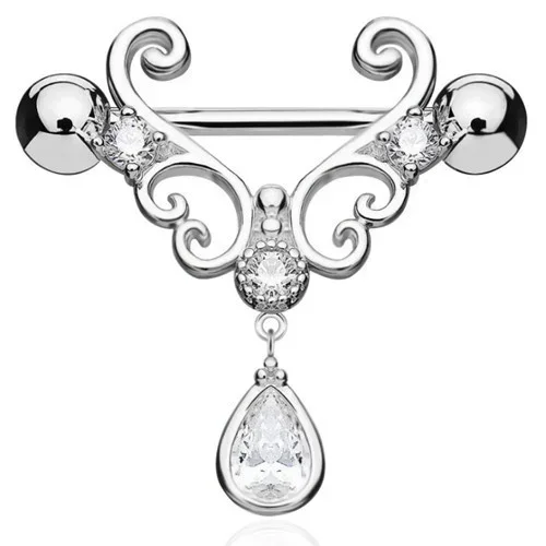 Delysia King Sexy Ladies Water Drop Punk Nipple Ring 2021 Fashion Crystal Piercing Jewelry image 4
