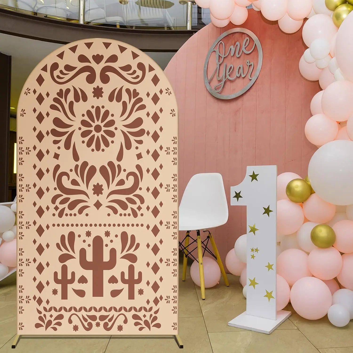 خلفية قوس بيج مكسيكية لحفلات الزفاف وحفلات الزفاف وغطاء حامل قوس قابل للتمدد وخلفية ديكور على شكل قوس كيارا #5