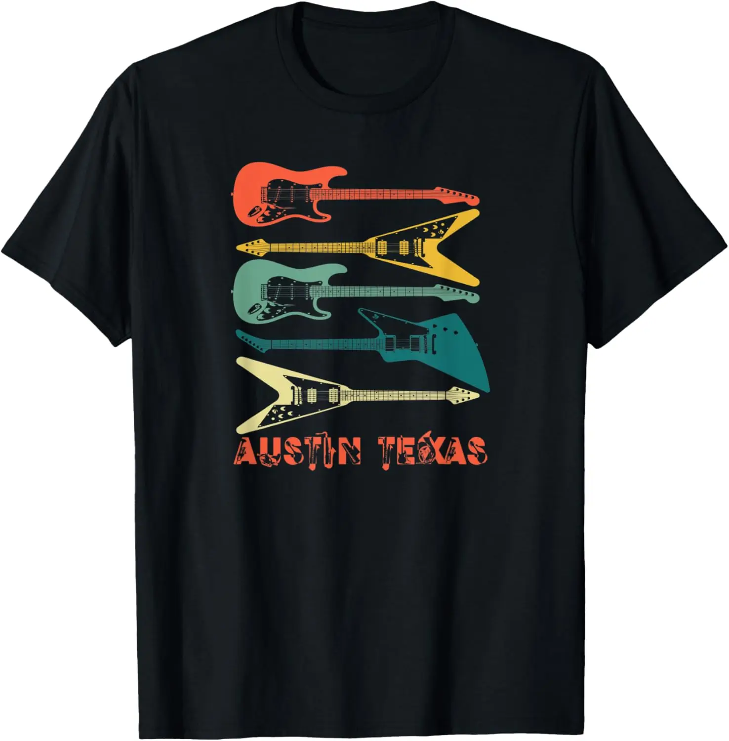 

Austin Texas Unique Music Lover Guitar Instrument T-Shirt