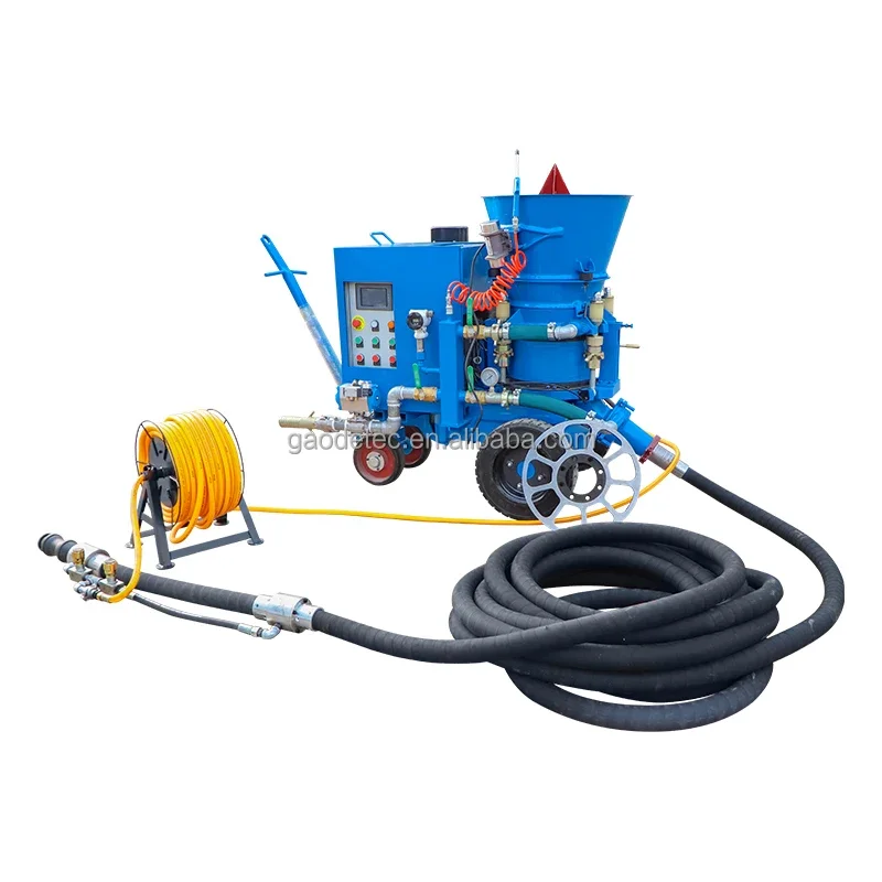 High quality fluidifying semi-dry shotcrete refractory spraying machine with sector rotor body