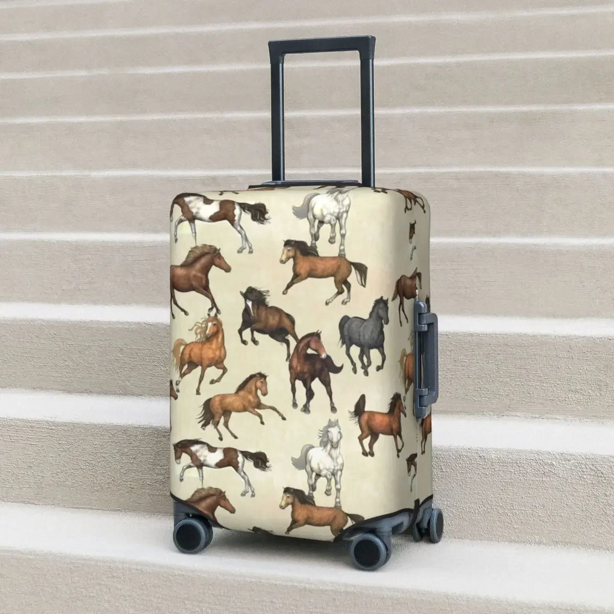 Sunset Horse Suitcase Cover Horses Riding Funny Business Protector Vacation Practical Luggage Supplies