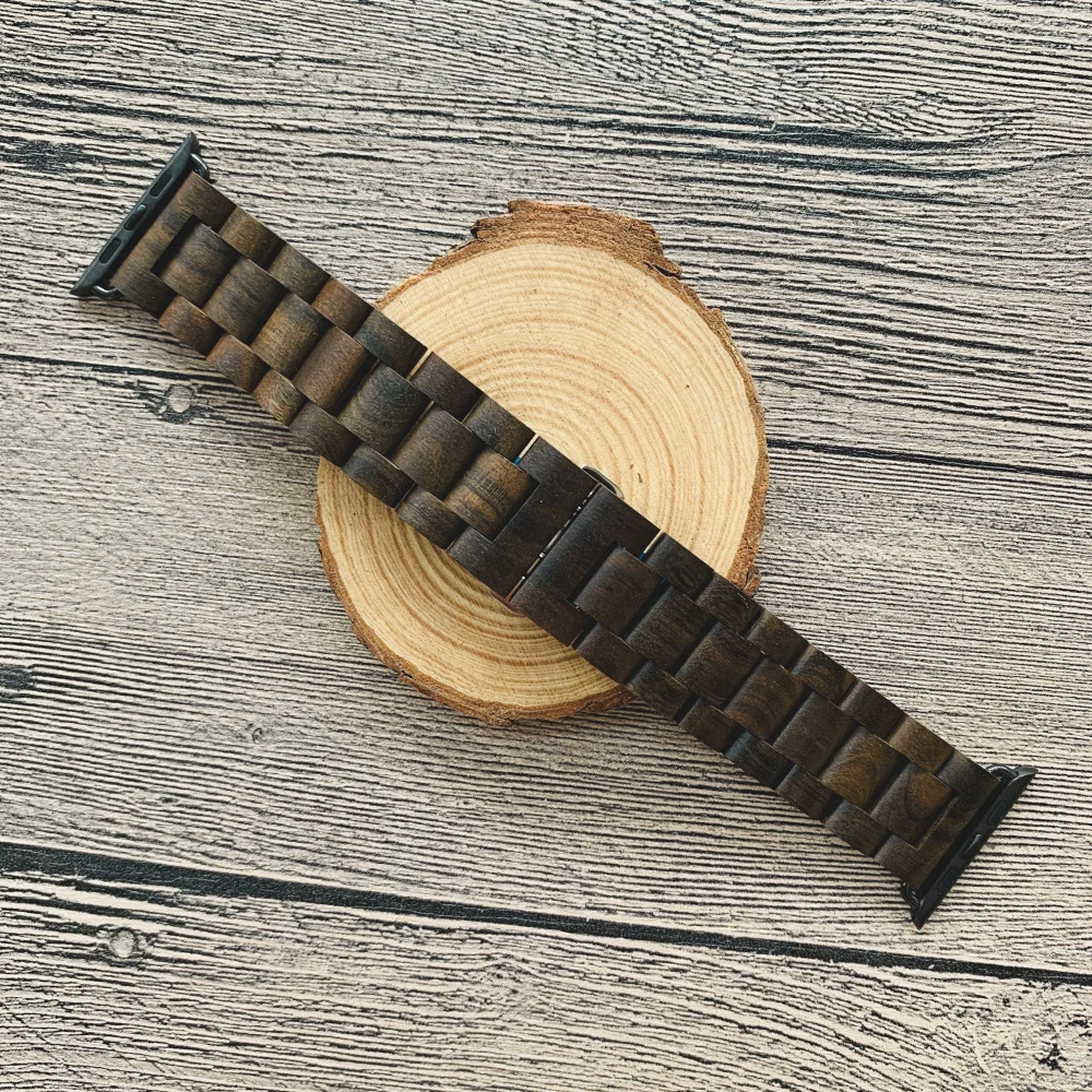 Retro Natural Wood Bamboo Bracelet For Apple Watch Band Ultra 40 41mm 44mm 45mm 49mm iWatch Strap Series 4 5 6 7 8 SE Watchband