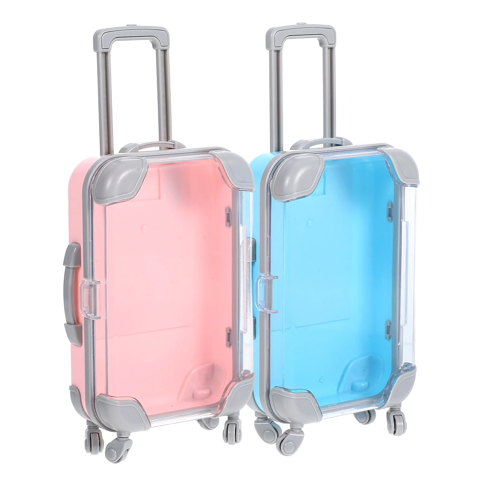 

2Pcs False Eyelashes Trolley Case Mini Suitcase Storage Organizer Abs Tray Holder Waterproof Shockproof Travel Makeup Lash Box