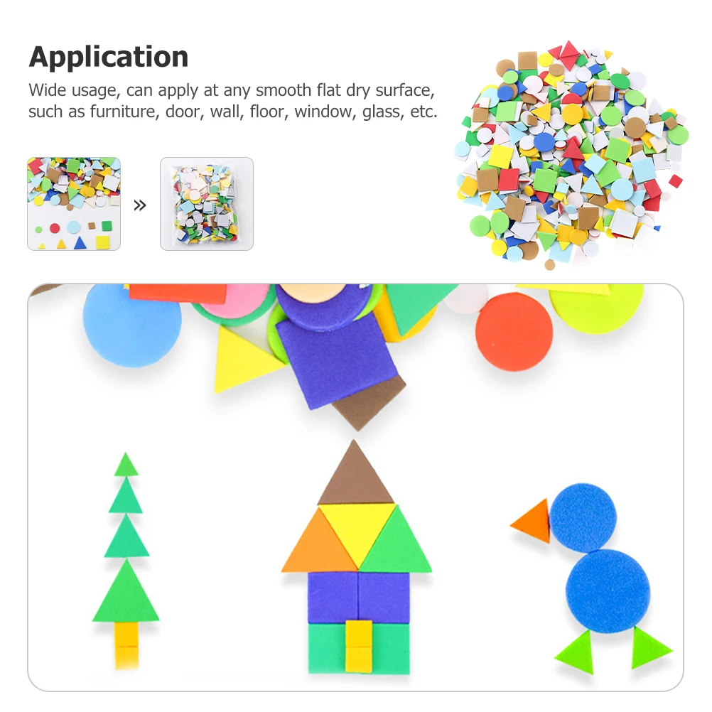 

Geometric Stickers Kids DIY Craft Supplies EVA Foam Wall Door Self-Adhesive Decals Bedroom Window Refrigerator Decorative