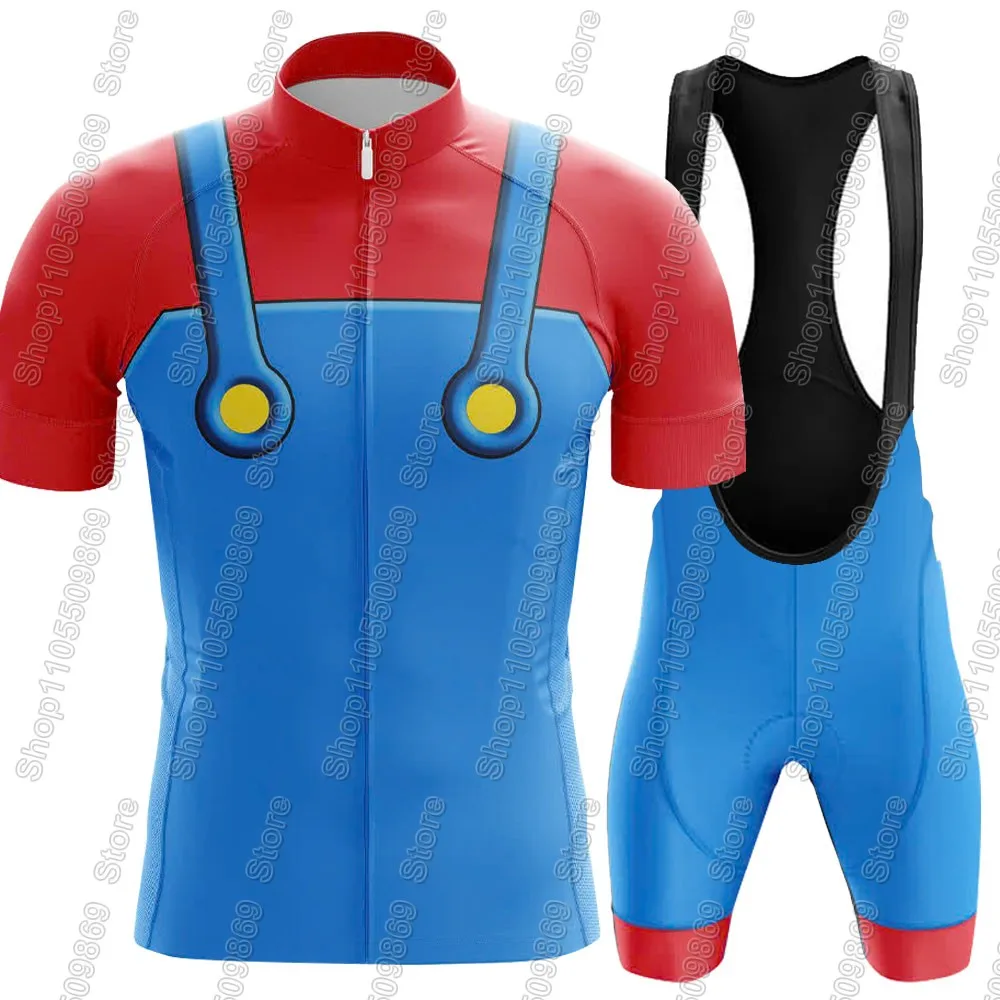 

2026 Cycling Jersey Cartoon Anime Game Set Men Funny Cycling Clothing Summer Road Bike Shirt Suit Bicycle Bib Shorts MTB Maillot