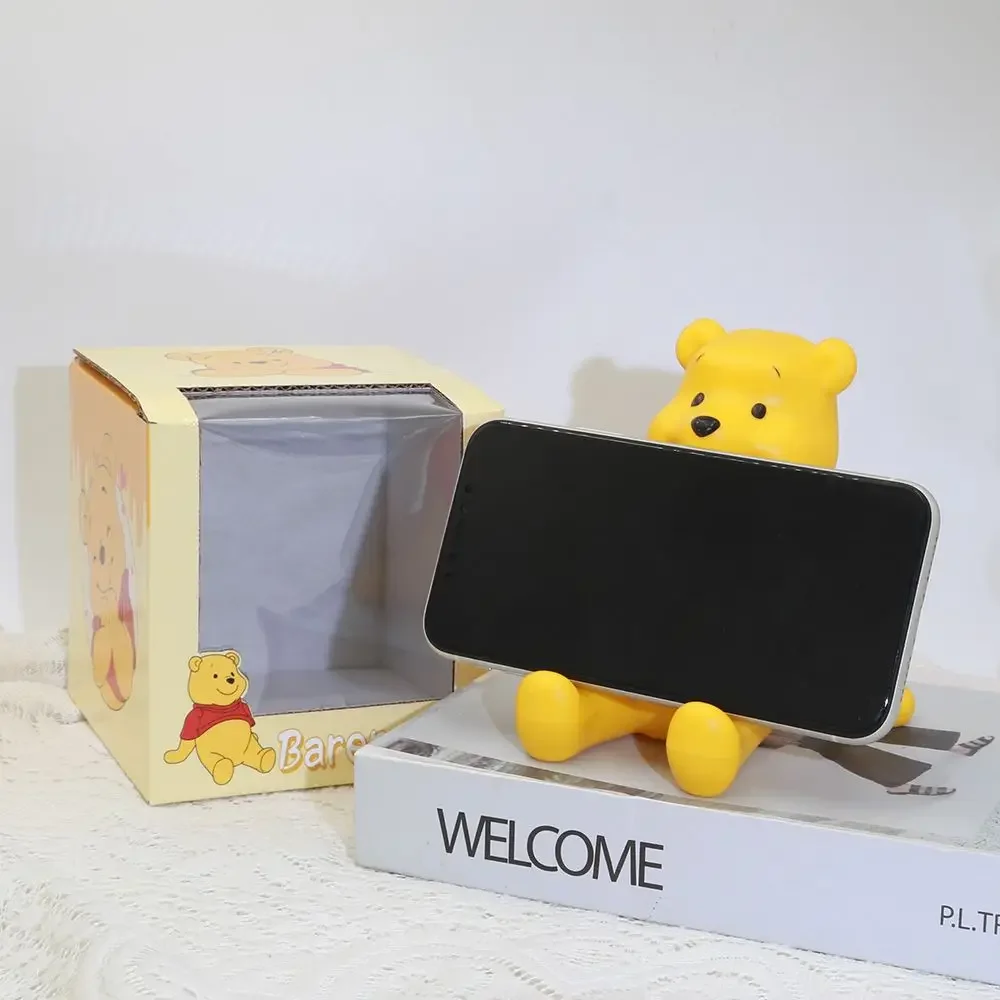 Funny Winnie The Pooh Phone Stand Holder for Desk Cute Bear Shape Universal Tablet Stand Dorm Room Decor Study Binge Watching - view 2