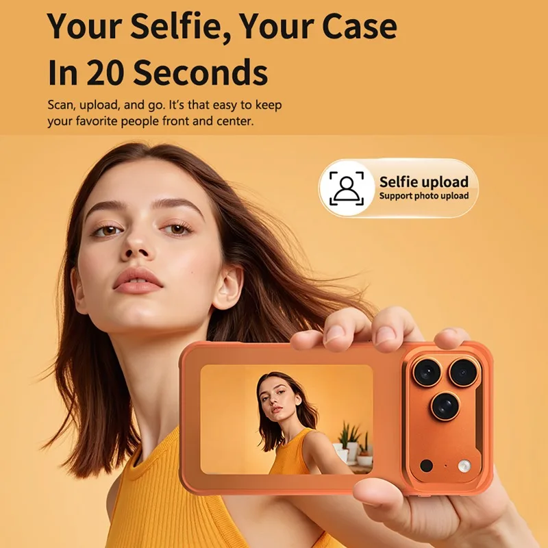 Smart ink DIY photos screen case For iPhone 17/17Pro/17ProMax 4-inch high-definition NFC display with built-in stand phone case