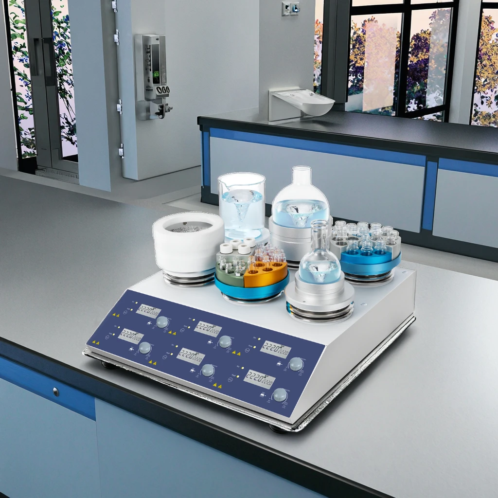 MS-H280-S6 25-280℃ Electric Laboratory Hotplate Magnetic Stirrer with 6 Channel LCD Digital Display Heating Equipment