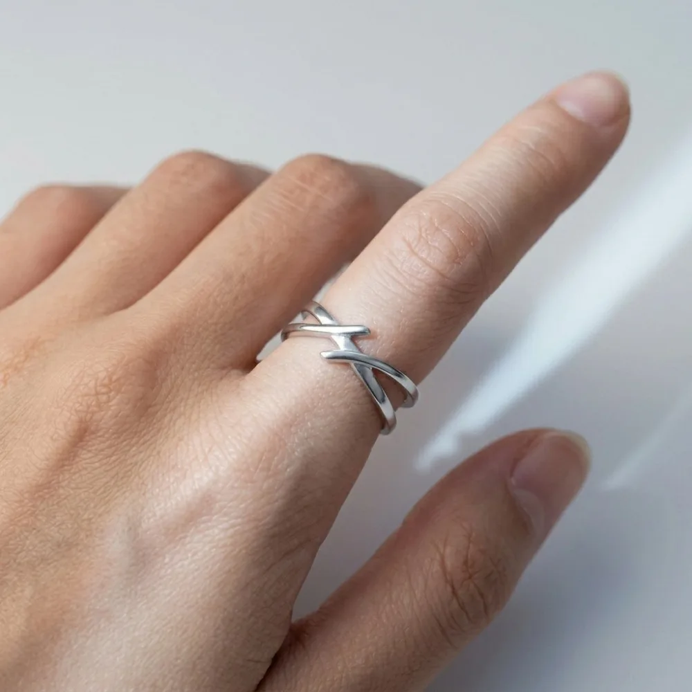 Retro Layered Finger Ring Irregular Outline Delicate Design INS Trend High Texture Daily Commute Casual Match Hand Accessories