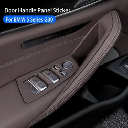 For BMW 5 Series G30 2018-2023 LHD Car Door Inner Handle Panel Trim Cover with Storage Box Auto Door Armrest Protective Stickers