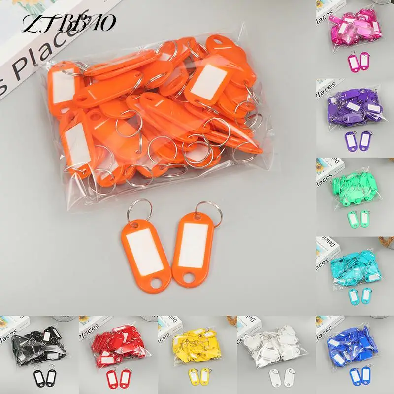 30PCS Key ID Label Tags With Split Ring Multicolor Keychain Luggage ID Tags Hotel Number Classification Card Key Rings Keychain