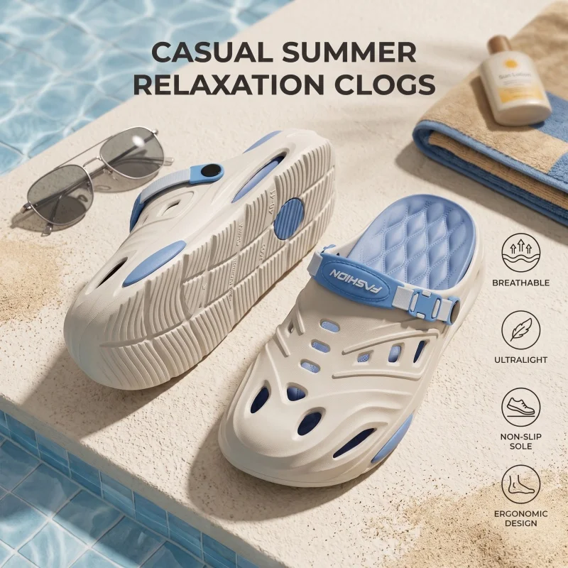 Men's Perforated Arch-Support Sandals for Summer Outdoor Activities, Comfortable Casual Slides for Everyday Wear image 3
