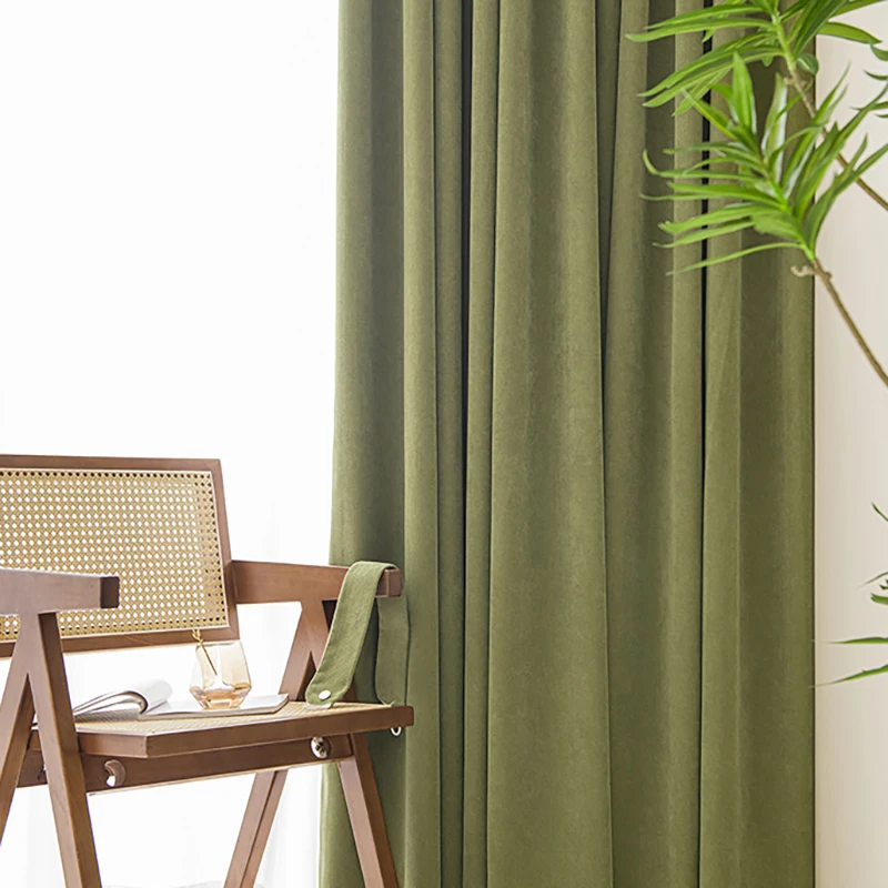 

Chenille Jacquard Curtains for Living Room Bedroom Dining Villa Bay Windows High Shading Modern Thickened Herringbone Pattern