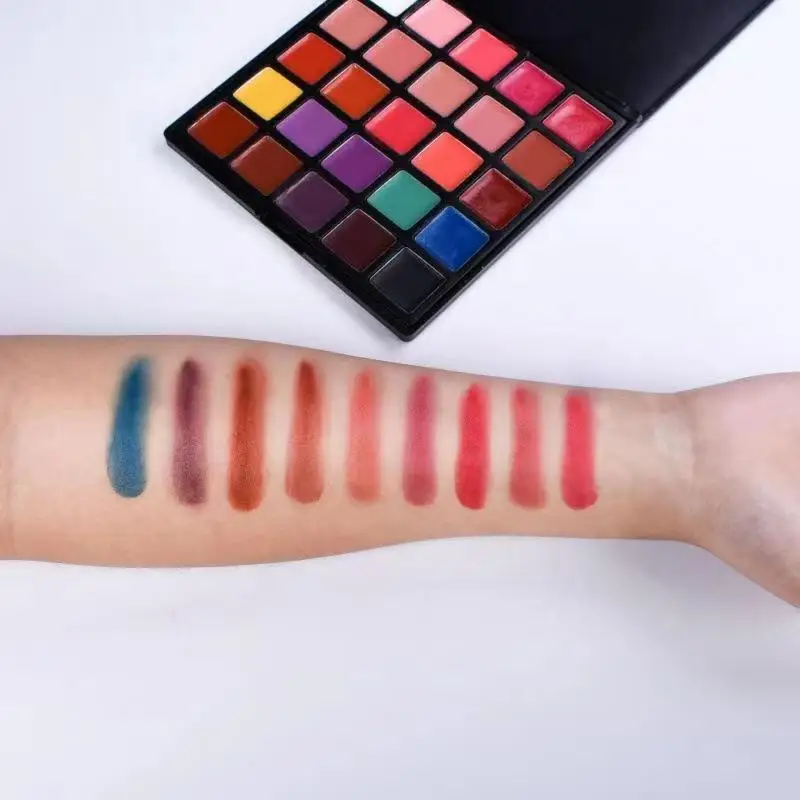 Paleta de lápices labiales profesionales de 25 colores, humectante mate para pigmento rojo rosa no pegajoso, lápiz labial resistente al agua de larga duración