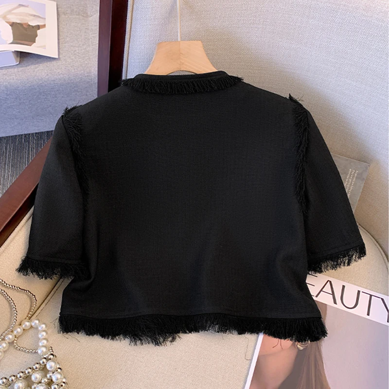 Roupas femininas 2025 verão novo estilo pequeno terno borla jaqueta e calças casuais da moda conjunto de duas peças para mulher