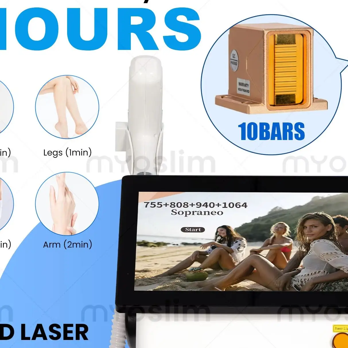 

Professional 4 Wave 2 IN 1 5000W 808 Diode Laser Permanent Painless Hair Removal Picosecond Laser Tattoo Removal Machine