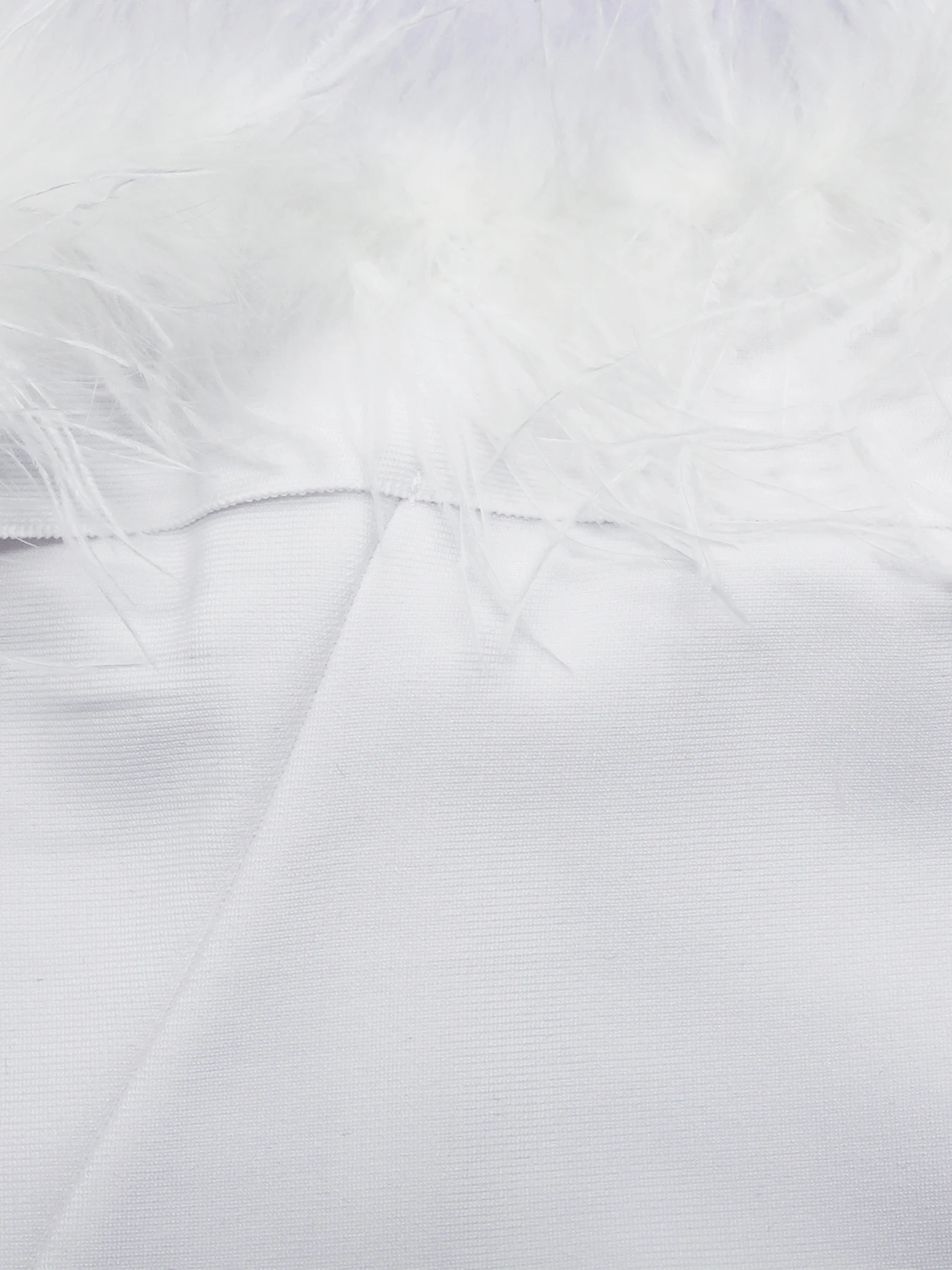 Off Shoulder Fuzz Trim Bodycon Bandage Dress For Cocktail Party