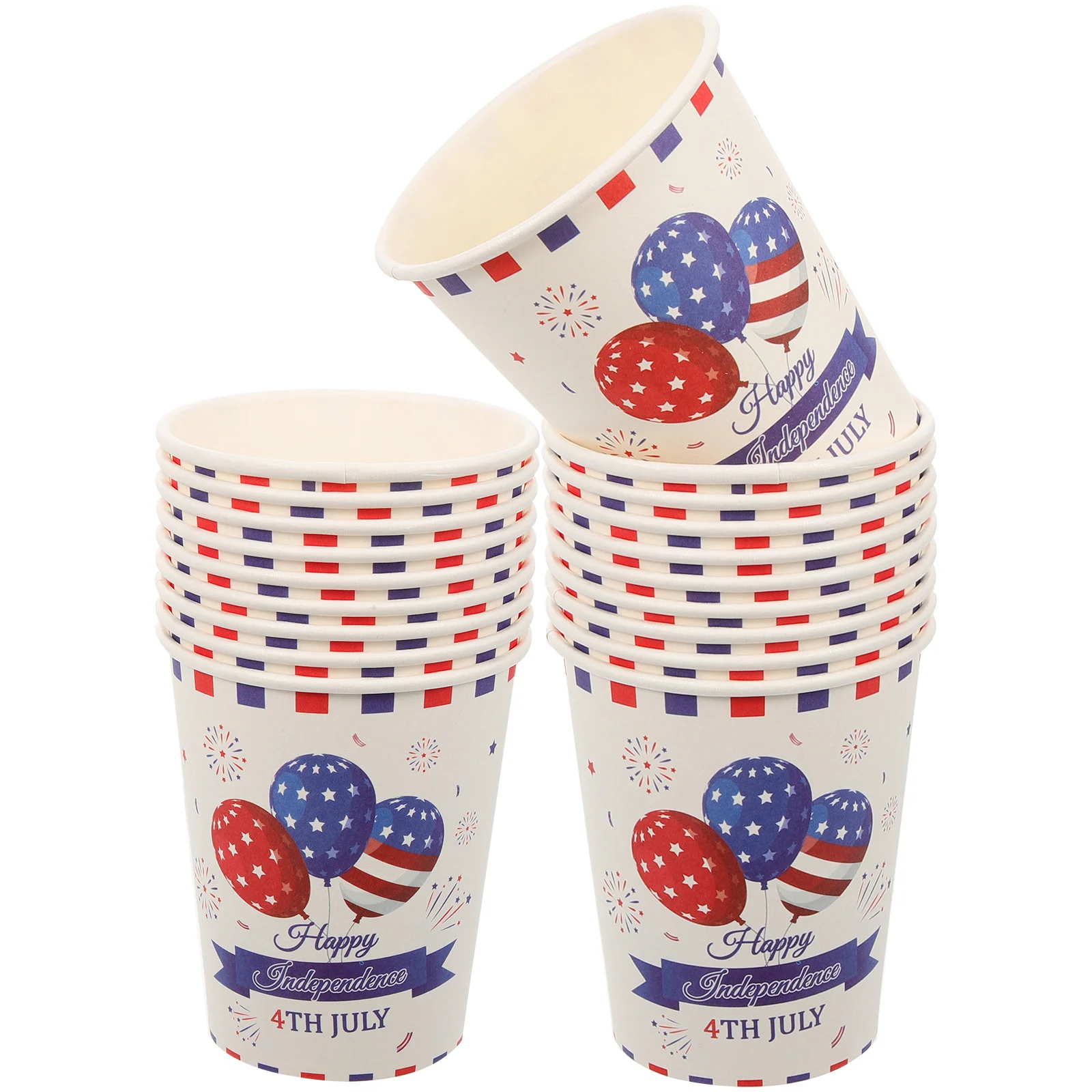 

48pcs Disposable Paper 4Th Of July Beverage Multi-Functional Independence Day Party Cups American Flag Design Lightweight