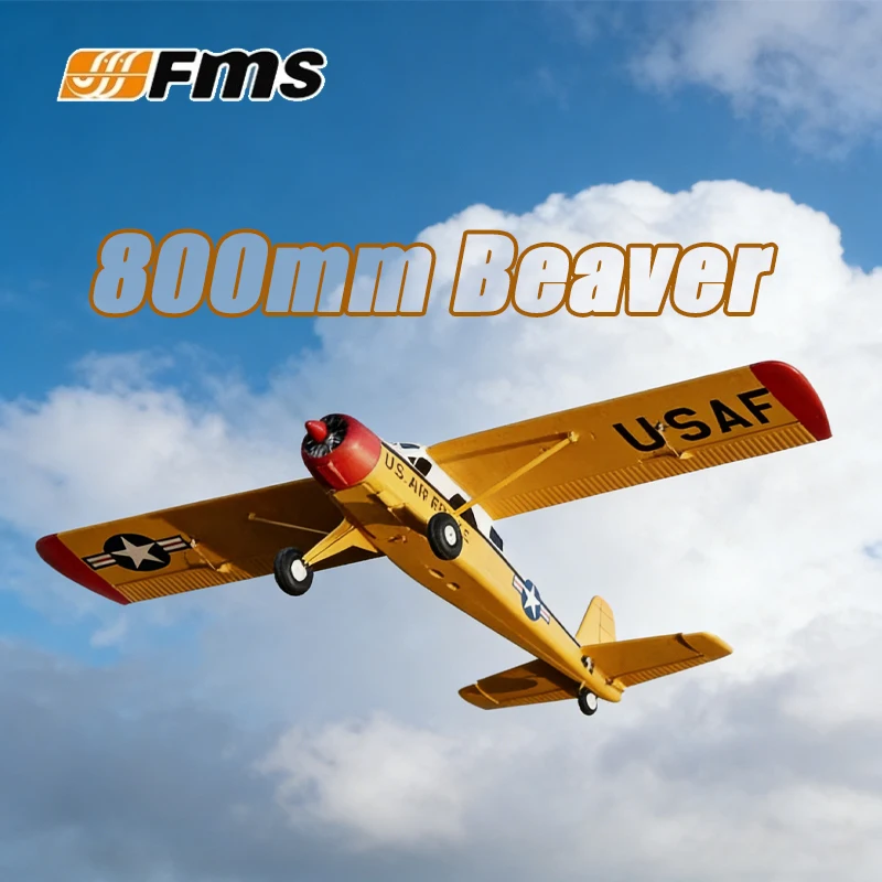 FMS 800mm Beaver rc plane Fixed-wing Beginner Remote Control Aircraft Model PNP/RTF Entry Electric Rc Airplane Model Gifts Toys
