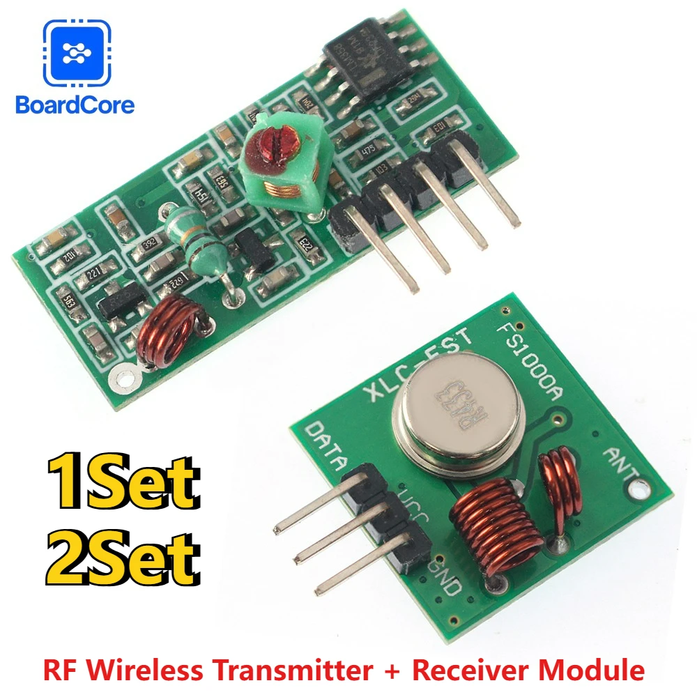 1/2 Set 315MHz 433Mhz RF Transmitter and Receiver Module Kit, for ARM/MCU WL 315MHZ/433MHZ Wireless Remote Control for Arduino