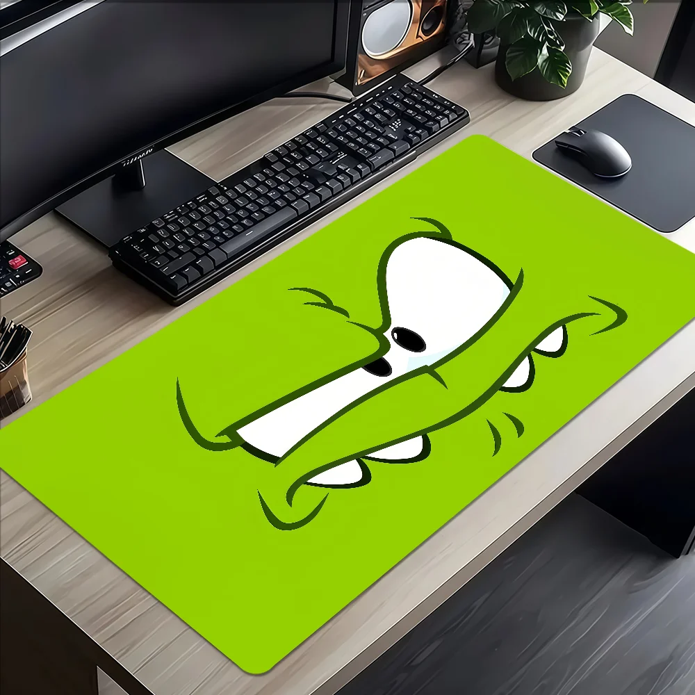 Cute Frog Cartoon Game Fun Face O-Om Nom Mouse Pad Non-slip Lockedge Desktop Computer Desk Mat Keyboard MousePad Office Student