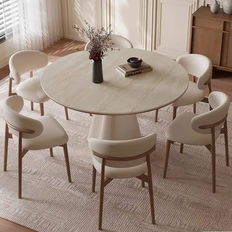 w*-Party Items Dining Tables Chairs White Italian Expandable Nordic Dining Tables Luxury Modern Mesas Comedor Furniture For Home
