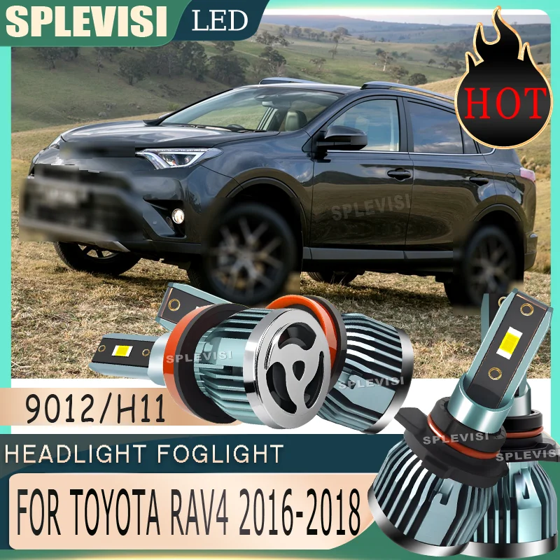توزيع الضوء الموحد المصباح الضباب LED لا بقع مشرقة رؤية مريحة التوصيل والتشغيل لتويوتا RAV4 2016 2017 2018