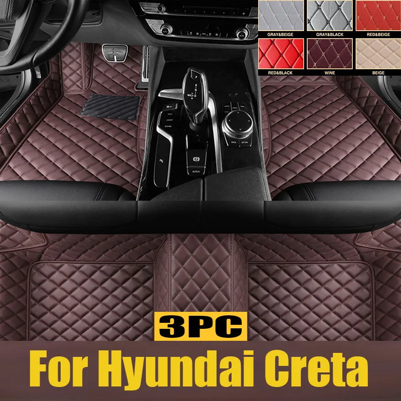 Car Floor Mat for Hyundai Creta Cantus SU2 2020~2024 2023 2022 2021 Foot Parts TPE Liner Carpet Pad Custom Cover Rug trunk mat