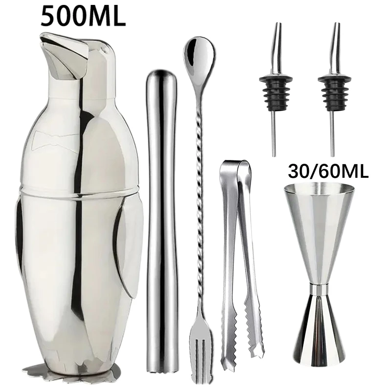 

New Stainless Steel Cocktail Shaker Bartending Tools Bartender Kit Martini Sharker Drink Mixer Set home drinkware