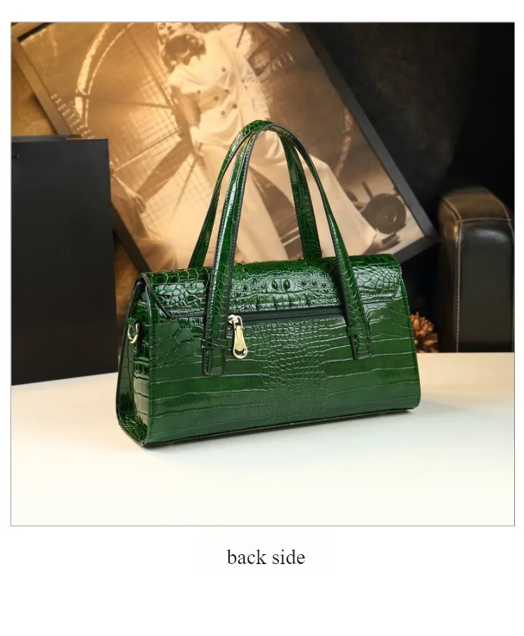 Damentasche mit Krokodilmuster 2026 Neuer Stil Messenger-Tasche Hochwertige Boston Pillow Bag Luxuriöse Leder-Schultertasche – Detail 9