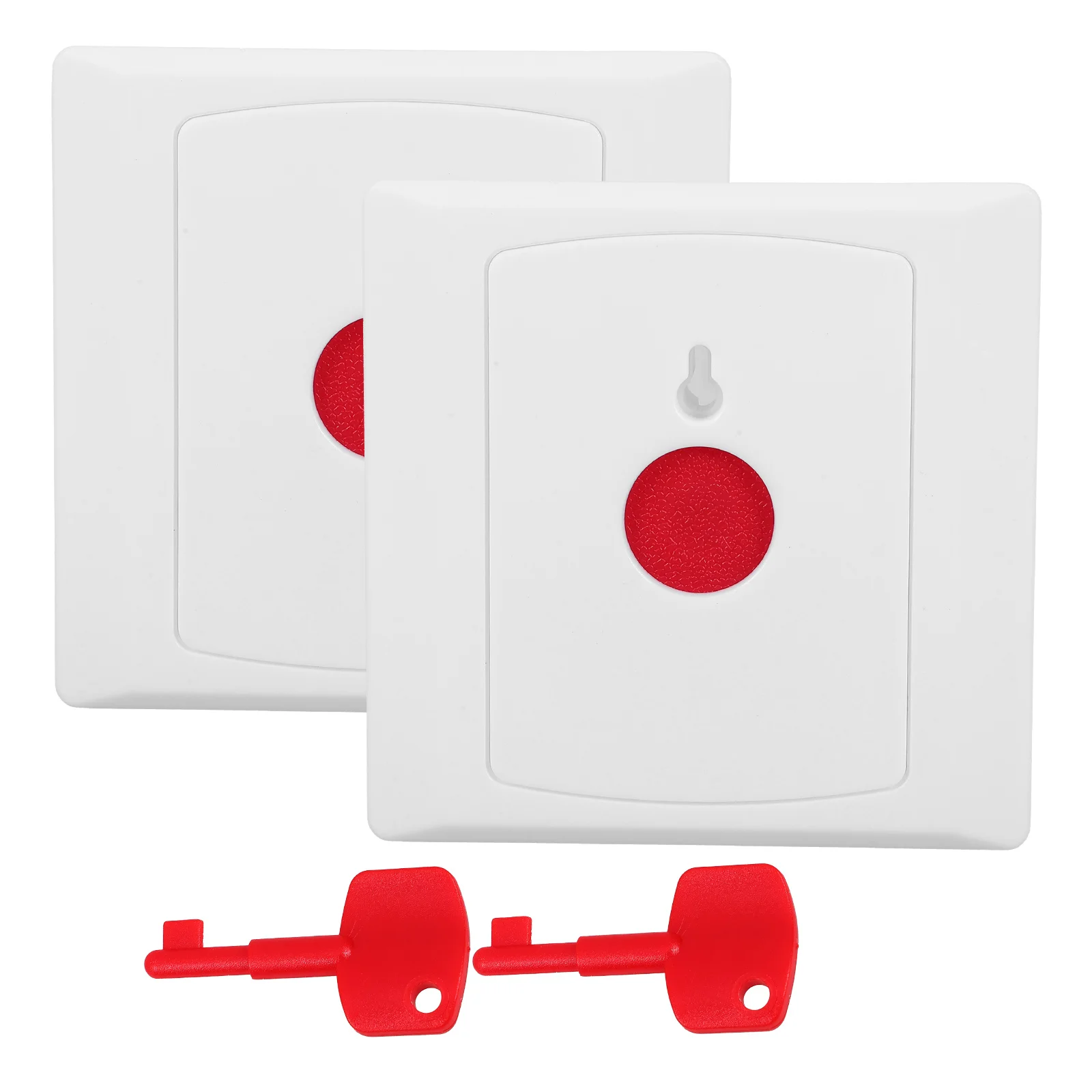 2Pcs Emergency Call Alarm Button SOS Manual Alert Switch for Seniors Patients Wall Mount ABS Key Critical Moments
