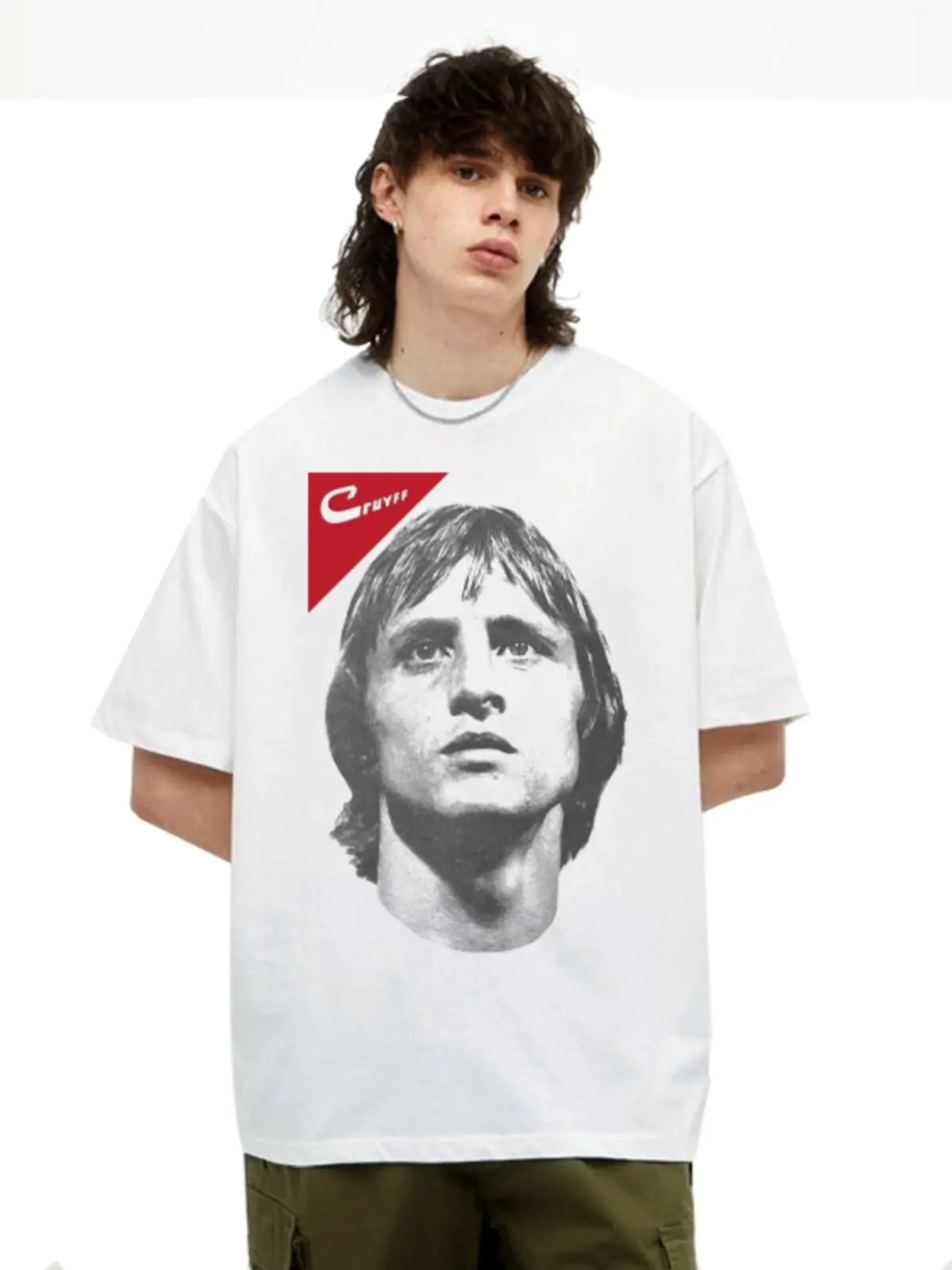 Camiseta de Manga Corta CRUYFF - 100% Algodón, Corte Holgado, Estilo Retro Americano, Versión para Hombre y Mujer