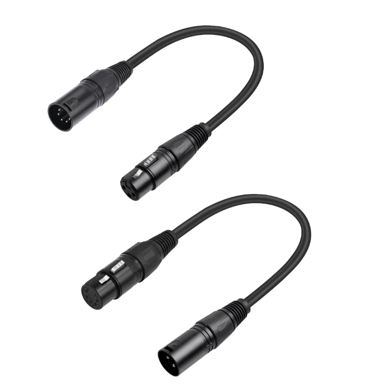 5Pin To 3Pin/3Pin Mto 5Pin F Auditory Conversion Connection Cable For Professional Auditory And Lighting Equipment, 12Inches