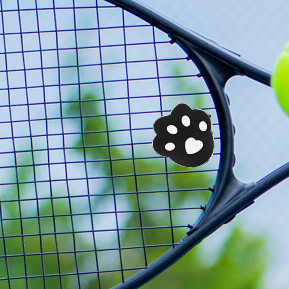 

4 Pcs Tennis Racket Shock Absorber Dampener for Supplies Black Racquet Shape Head Dampers
