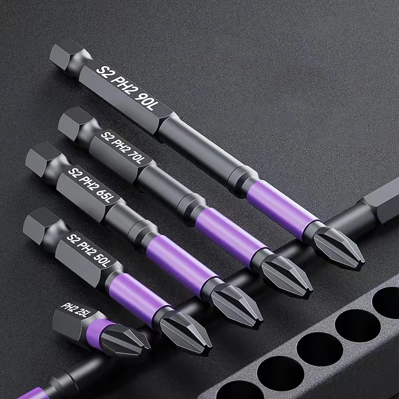 1/6pcs Magnetische Impact Phillips Bit Anti-Slip Lange Schroevendraaier Bit Set Hex Shank Cross Impact Driver bit voor Power Boren
