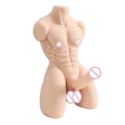 Sexy Men Silicone Doll Realistic Dildo Anal Plug Half Body Torso Long Penis Doll Adult Supplies Sex Toys For Women Masturbation